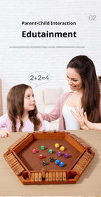 Six Sided Flipping Game, Wooden Number Game, Shut The Box Dice Game - Parent-Child Board Game, Bar Party, Leisure Gambling Game
