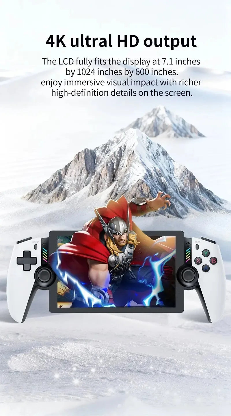M28 Portable Retro Video Game Console 7.1" HD LCD 128GB 4000mAh 3D Game Support PS2 30+ Simulators Dual Joystick