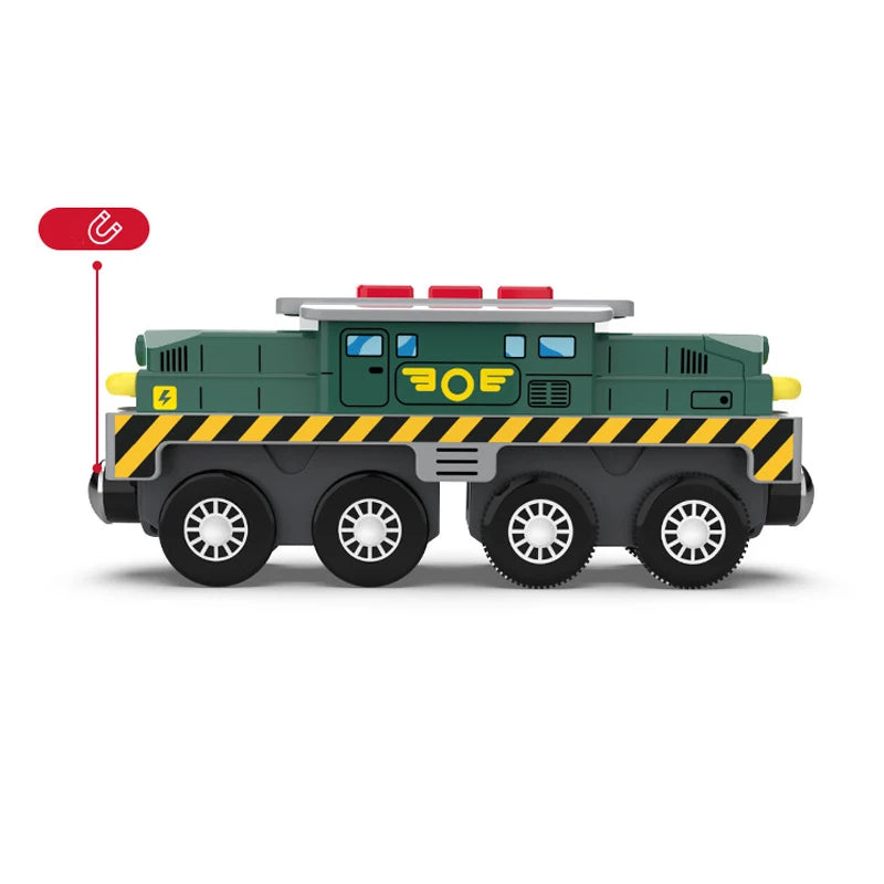 Kids Electric Train Set Locomotive Magnetic Train Car Diecast Slot Toy Fit for Wooden Train Railway Track Toys for Children Gift