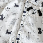 0-2Y Summer Baby Boy Clothes Full Of Dog Print Single Breasted Toddler Rompers Short Sleeve Cute Baby Boy Outfit