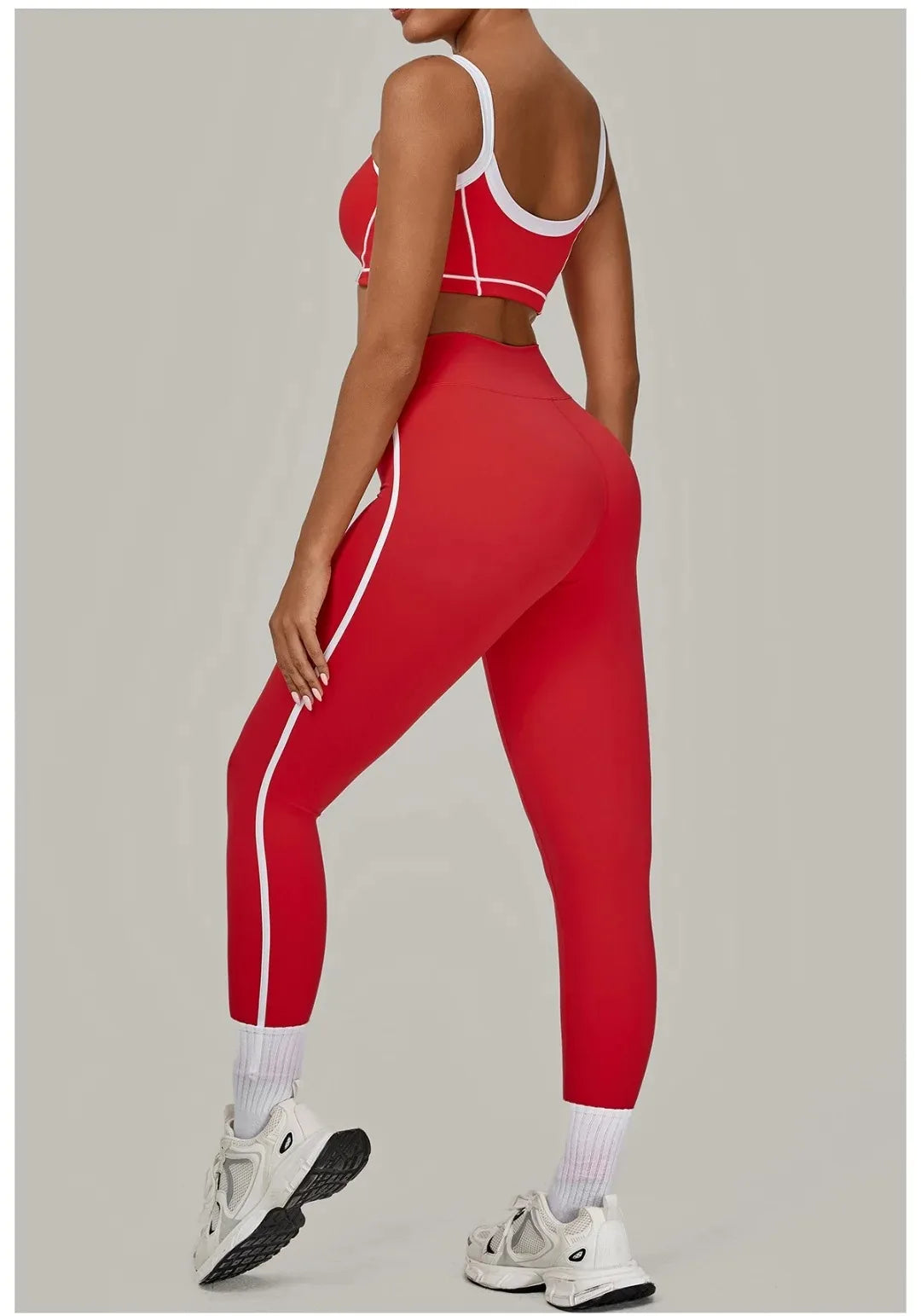 2PCS Women's Yoga Set High Waist Peach Hip Removable Padding Sports Bra Pants Fitness Suit Running Workout Gym Leggings Yoga Set