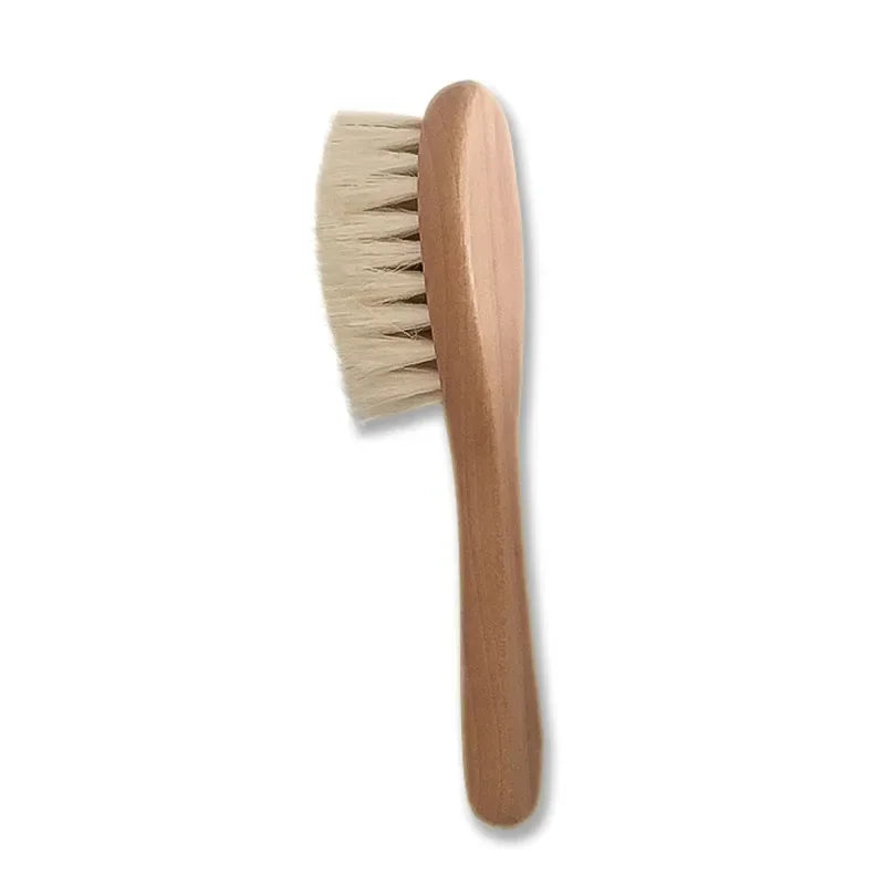 2pcs/ Set Newborn Hair Brush Comb Natural Wool Wooden Hairbrush Baby Kit Pure Natural Safety Material For Your Baby's Health
