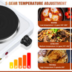 5-Speed 1000W Electric Stove Hot Plate Iron Burner Home Kitchen Cooker Coffee Heater Household Cooking Appliances