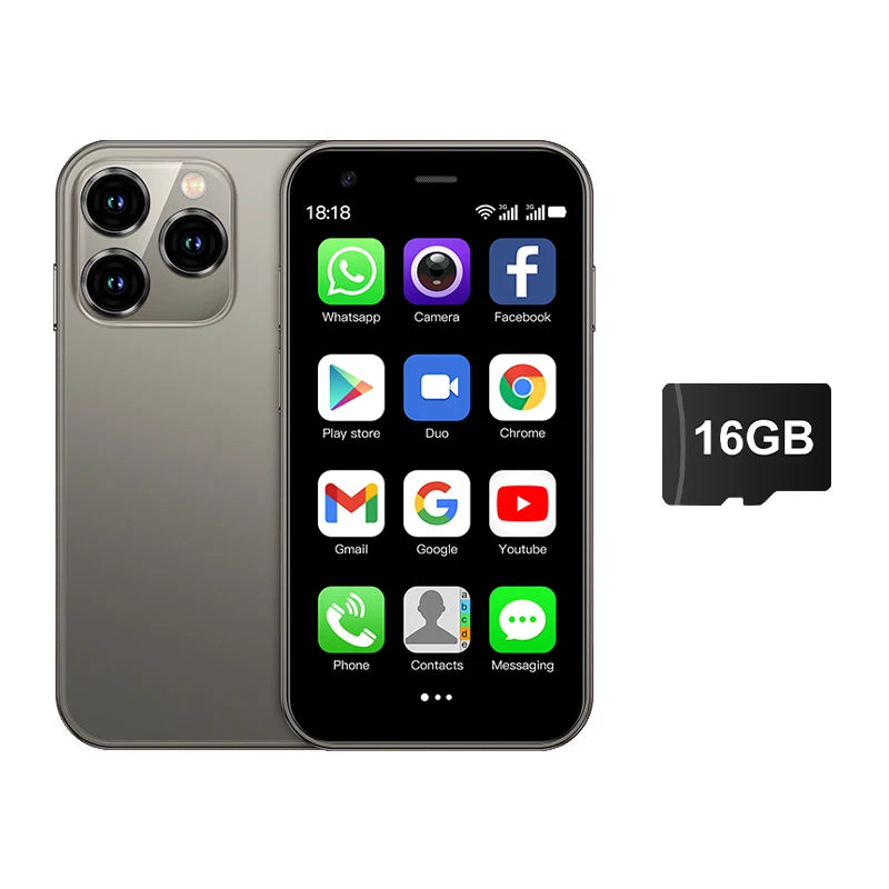 SERVO 15SE Mini Smartphone 3G WCDMA Android System WiFi Hotspot Play Store 3.0" Display Small Palm Smart Phones Dual SIM Standby