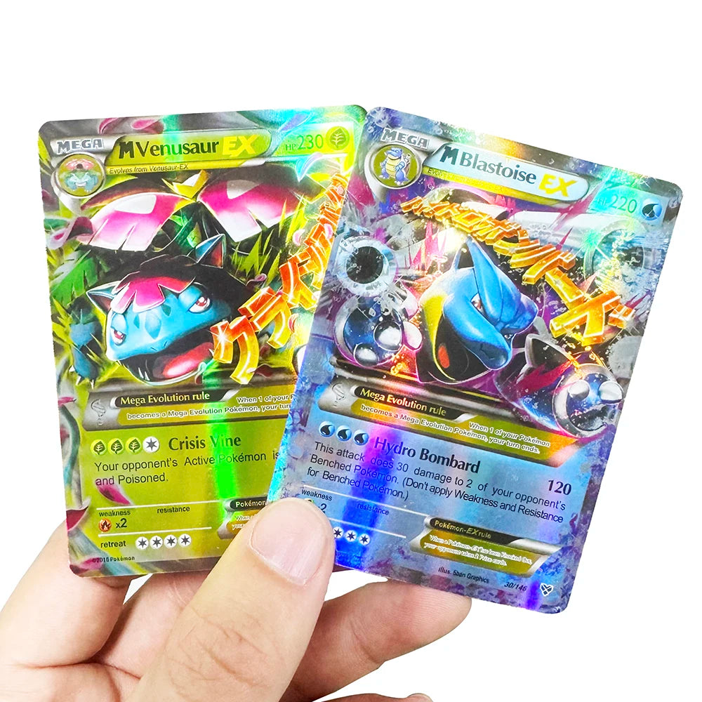60-100Pcs New English French Spanish Pokemon Cards GX MEGA EX TAG TEAM Vstar Game Battle Card Hot Sale Collection Card Kids Gift