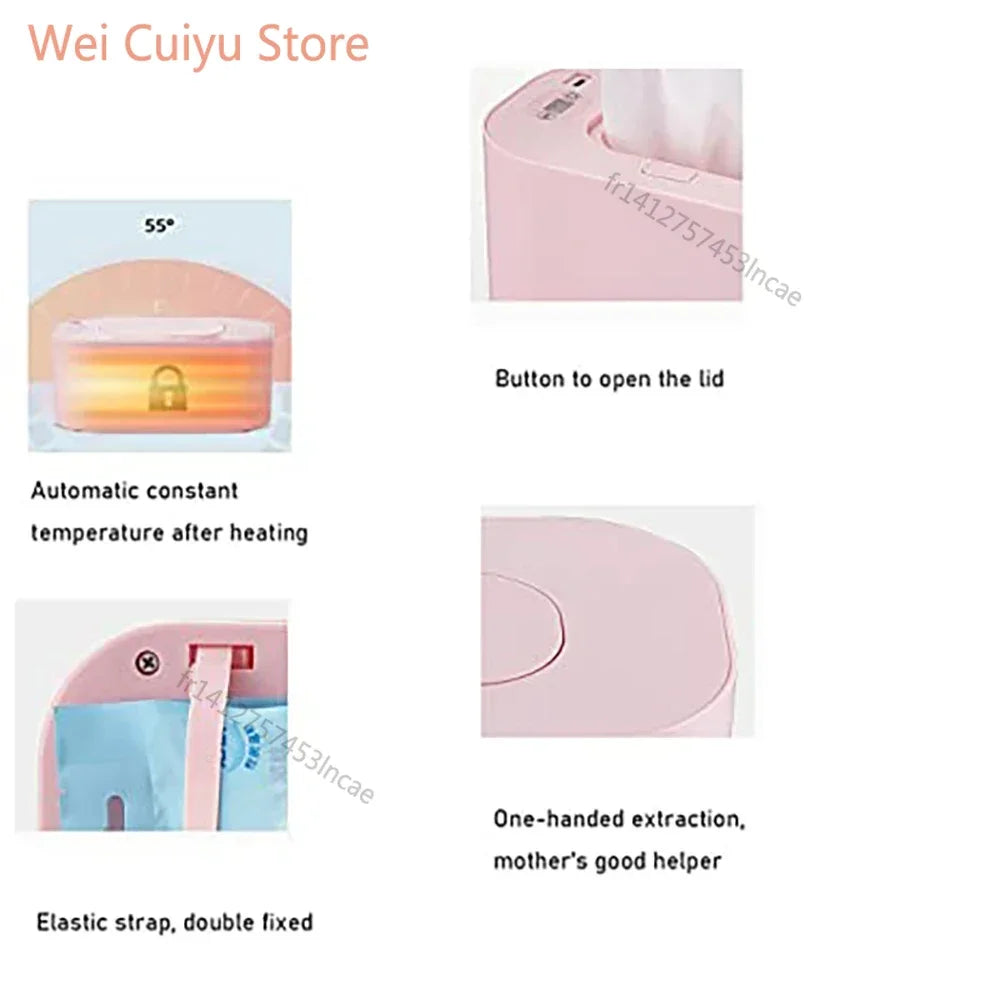 Mini Baby Wet Wipe Warmer Heater Portable Heating Box Home Car Use Towel Dispenser for Napkin & Disinfecting Wipes