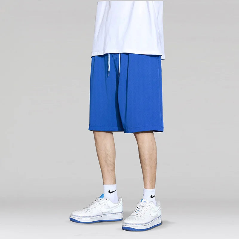 Summer Men'S Large Size Casual Shorts Beach Pants Running Sport Straight Short Pants Male Thin Sweatpant Leisure Loose Shorts