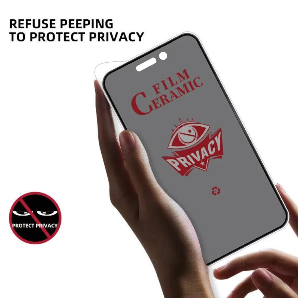 2PCS Privacy Ceramic Film For iPhone 17 16 15 14 11 13 12 Pro Max Air 16e 15 14 16 Plus XS Max XR X 7 8 SE 2020 Screen Protector