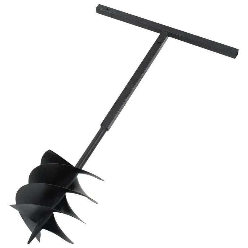 Black Steel Ground Auger, 250mm Handle Design, Robust Solid Structure, Durable Manual Tool for Garden Courtyard Digging