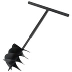 Black Steel Ground Auger, 250mm Handle Design, Robust Solid Structure, Durable Manual Tool for Garden Courtyard Digging
