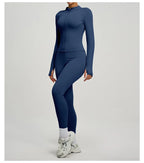 SVEIC Women's Two Piece Tracksuit Yoga Set Long Sleeve Jacket High Waisted Leggings Breathable Gym Clothes For Women Sportswear