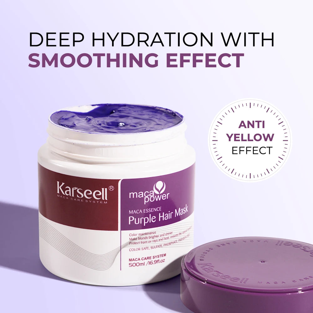 Karseell Purple Hair Mask 100ml/500ml Professional Neutralizes Brass Yellow Tones  For Blonde Silver Gray Highlighted Hair Main image