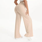 SoftMotion Straight Leg Bottoms Women's Mid-Waist Yoga Pants GYM Leggings Naked Feel Pilates Running Sports Trousers