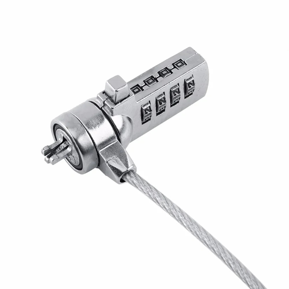 Laptop and PC anti-theft devices, combined security lock, cable chain, 4-digit password