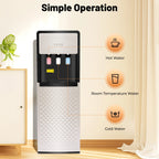 Electric Hot and Cold Water Cooler Dispenser, Versatile Standing Bottom Loading Water Dispenser for Home Office, 110V US/220V EU