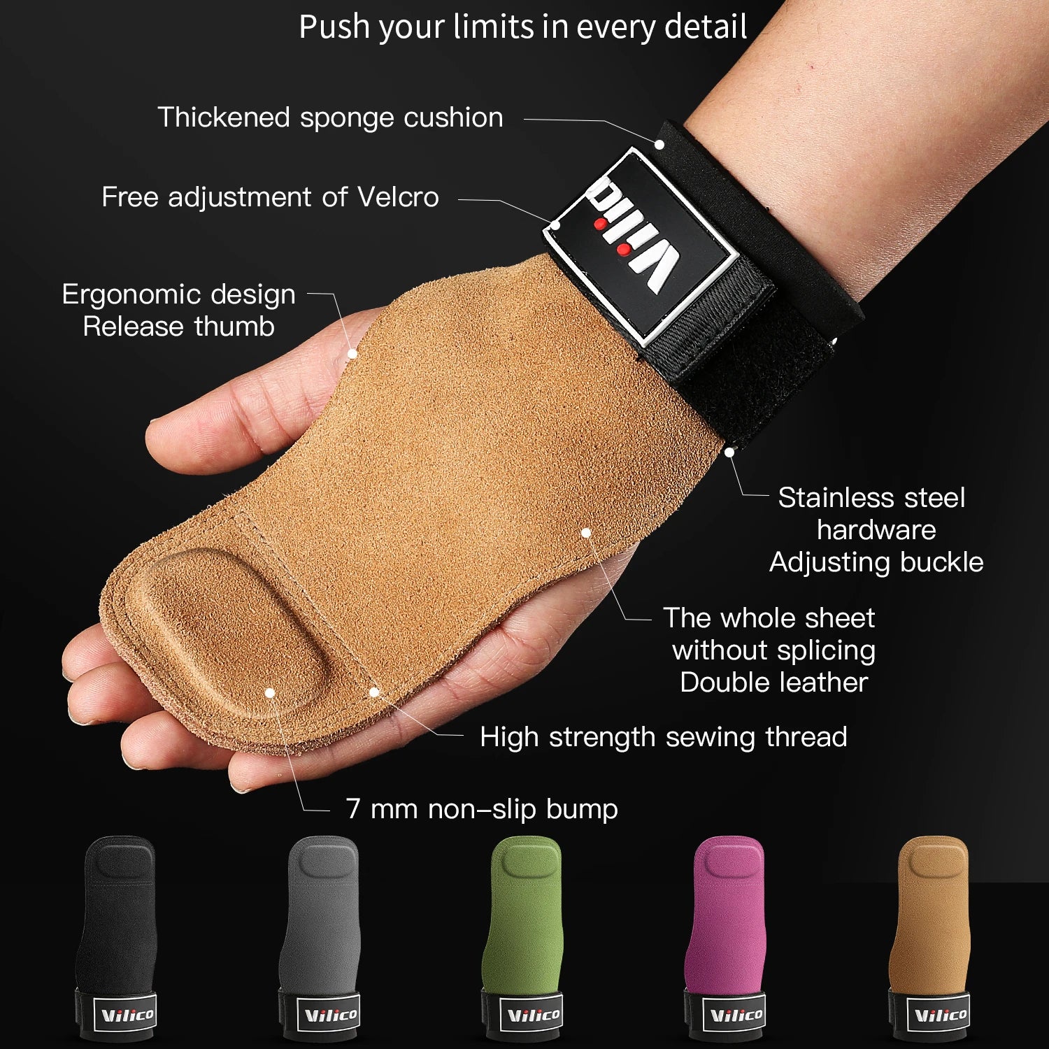 2Pcs Gym Gloves Fitness Hand Palm Protection Equipment Anti Slip Wear-resistant Wrist Protection Hard Pull Grip Strength Gloves Main image