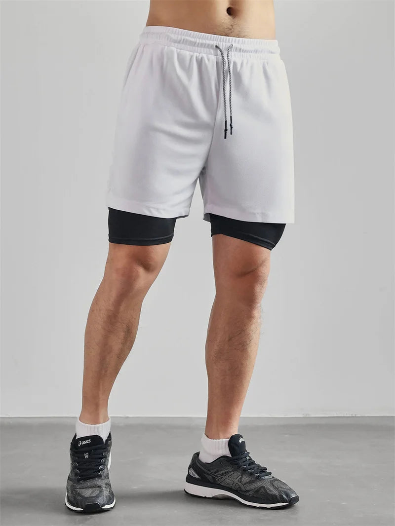 Print 2 in 1 Running Workout Shorts for Men Christian Gym Athletic Performance Shorts with Phone Pocket Towel Loop Activewear