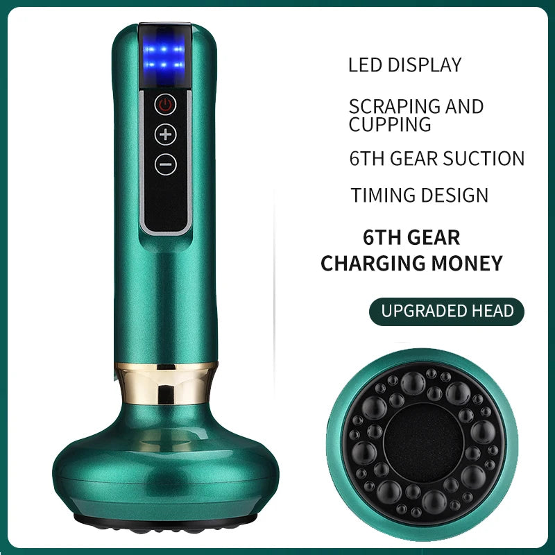 Smart Body Massage Suction Vacuum Cupping Device 6/12 Levels Anti Cellulite Heating Cans Back Guasha Scarping Chinese Meridian