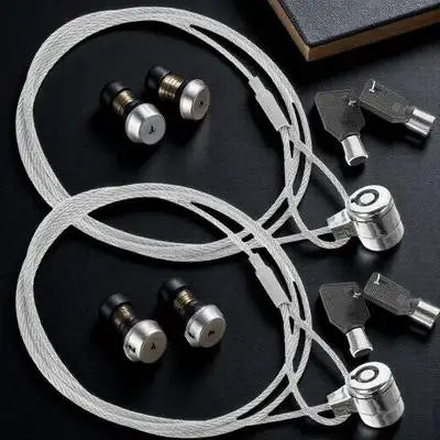 2Sets Security Hardware Cable Lock 6Ft Keyed Laptop Locking Cable for Notebook Pc Monitor Anti-Theft Device with Smooth Rotating