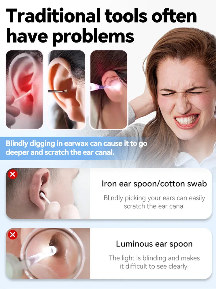 Generation-2,Visual Ear Wax Cleaner Camera Safe Earwax Removal Endoscope Ear Cleaning Tools Ear Care,Black,white styles,Hot sale Secondary image