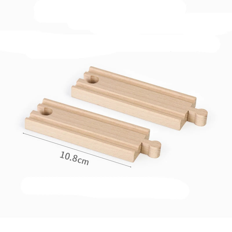 Wooden Train Track Assembly Toys For All Thomas Trains Car Bridge Piers Traffic Light Beech Wooden Railway Kid Creative Toy