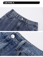 2026 New Korean Men's Casual Long Jeans Classic Man Straight Denim Wide-leg Pants Solid Color Light Blue Grey Black