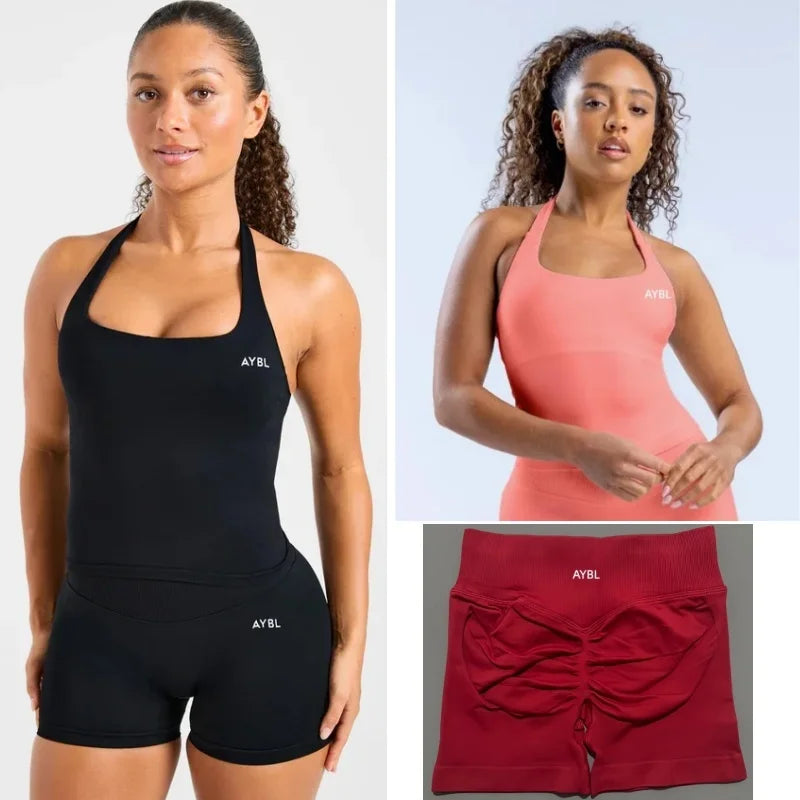 AYBL Fashion Shorts Low Waist Seamless Yoga Shorts Scrunch Bum Gym Shorts Women Workout Biker Stretch Fitness Shorts Main image