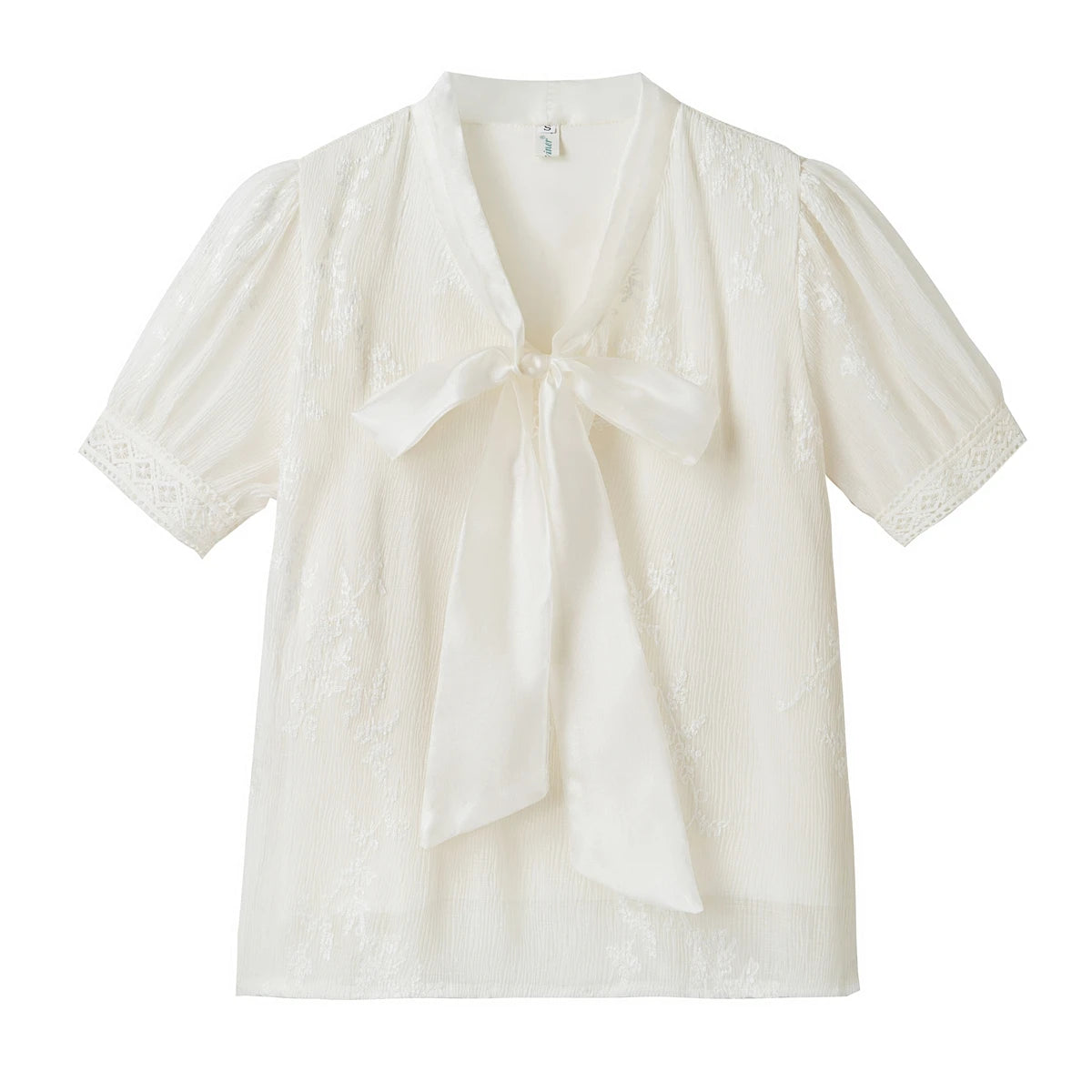 Blouses Shirts Women Blouse Shirt New Summer Bow Collar Embroidery Blouse Shirt Women Tops Short Sleeve Blusas Para Mujer Q4102