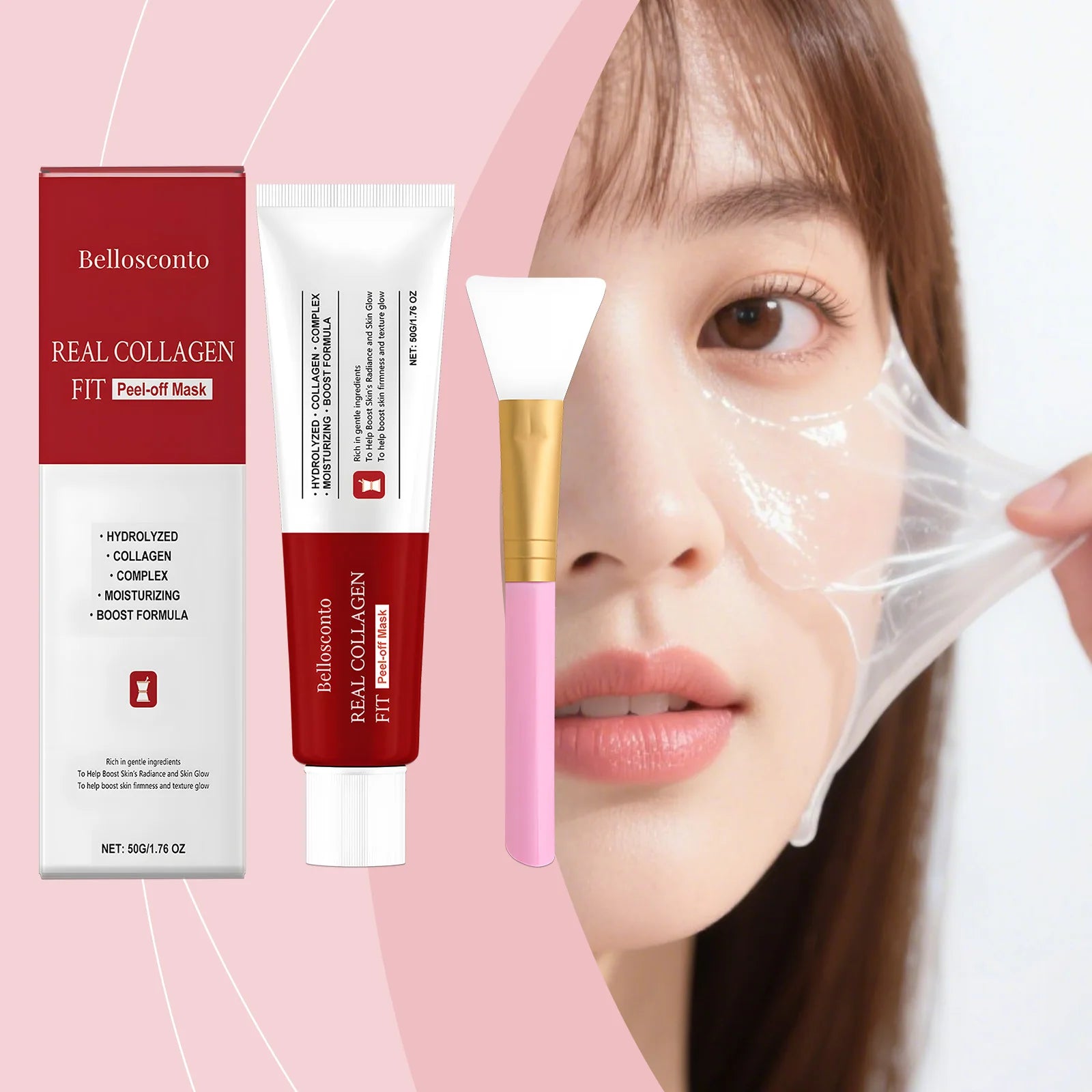 Collagen Peel off Mask Overnight Moisturizing Facial Cleansing Glow Skin Barrier Repair Collagen Mask Wrapping Night Care 50g Main image