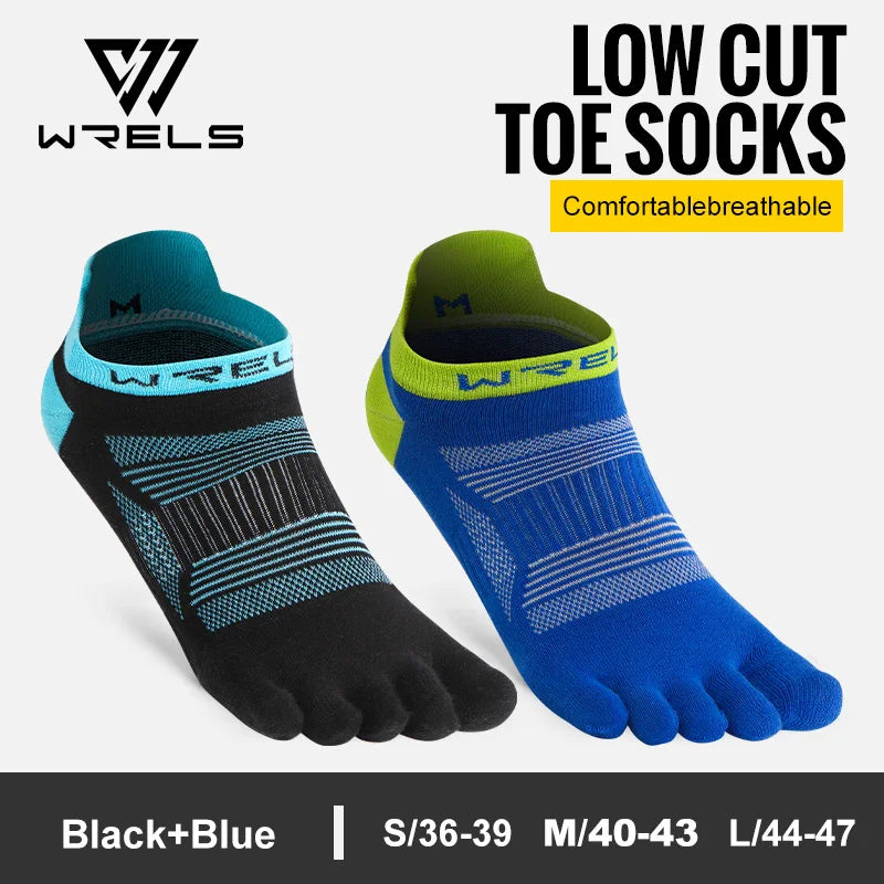 WRELS Toe Socks Running Socks for Men Women Athletic Breathable Five Finger Socks High Performance Athletic  Five Toe Socks