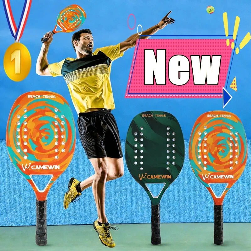 Newest High Quality Beach Tennis Racket Carbon Fiber Beach Tennis Racket Soft EVA Surface Tennis Racquet with Bag Lightweight Main image