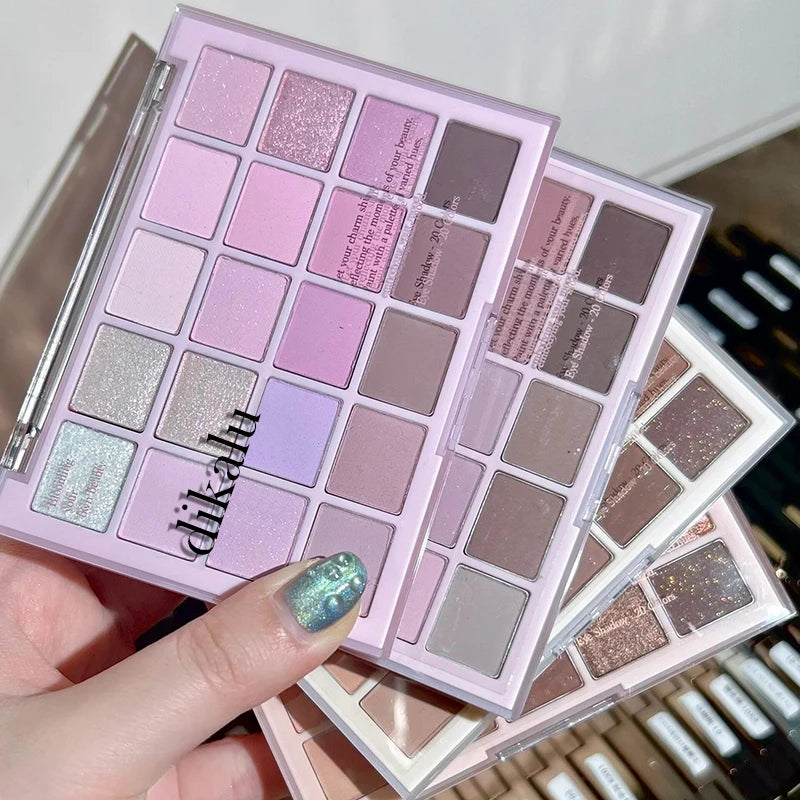 DIKALU 20-Color Korean Low Saturation Eyeshadow Tray Matte Waterproof Brown Pink Eye Shadow Palette Long-lasting Daily Makeup Main image