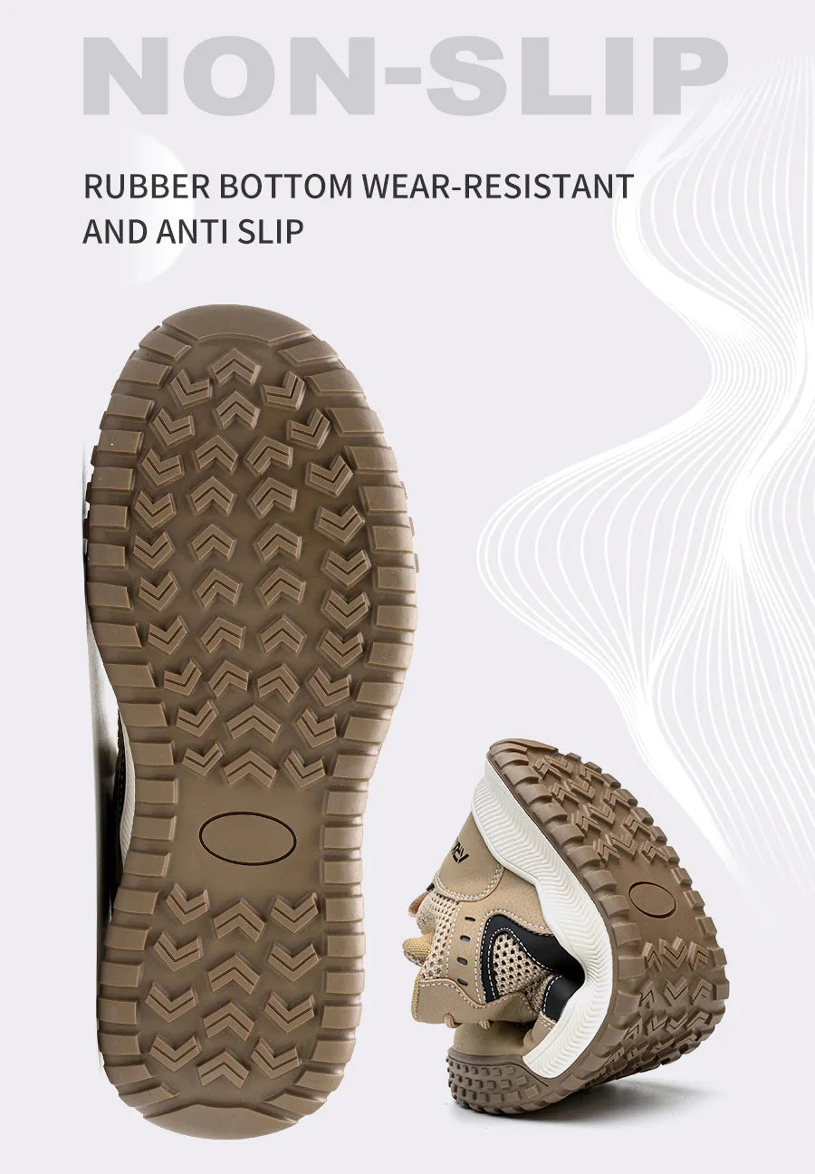 Safety Shoes Man S3 with Steel Toe Boots, EU Standard Kevlar Work Shoes Man Lightweight, CN39-46 Protective Working Shoes Woman