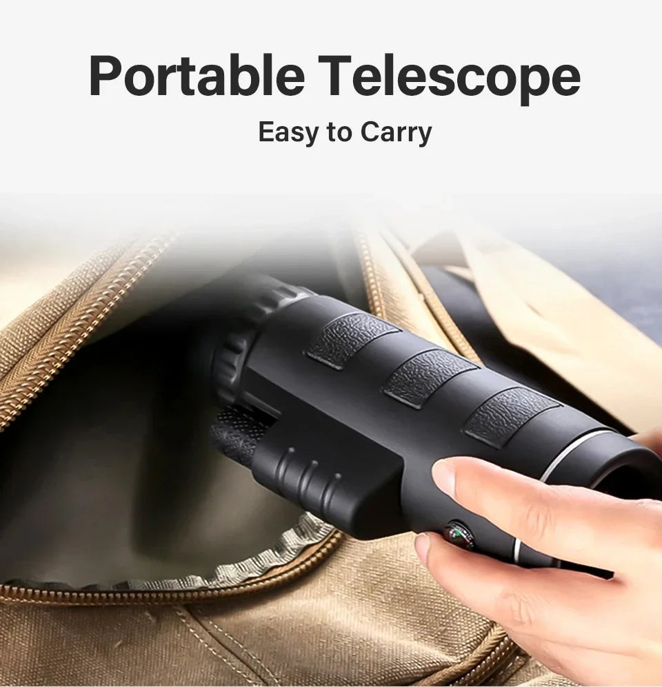 DISCOVERY 40x60 Monocular Telescope with Smartphone Holder & Tripod, High Power BAK4 Prism Lens Monocular For Hunting Camping