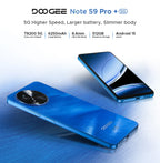 Global Version DOOGEE Note59 Pro+ 5G Smart phone Android 15 6250mAh Battery 6.75'' 120Hz Screen 12GB 512GB AI Camera Cell Phone