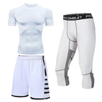 Men's Running Tracksuit Training Fitness Sportswear Set Compression Leggings Sport Clothes Gym Tight Sweatpants Rash Guard Lycra