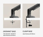 Desktop NB F160 + FP-2 Gas Spring Dual Arm for 17"-27" Monitor Holder + 10"-17" Laptop Support Air Press Mount Stand Load 2-9kg