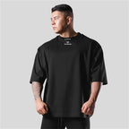LYFT 100% Cotton Men's Gym T-Shirt Loose Fit Short Sleeve Sport Fitness Running Workout Training Shirt in Sizes M to XXXL