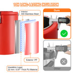 SucceBuy  Stainless Steel Insulated Beverage Dispenser 2 Gallon 7.6 Liter Thermal Hot and Cold Drink Server Dispenser