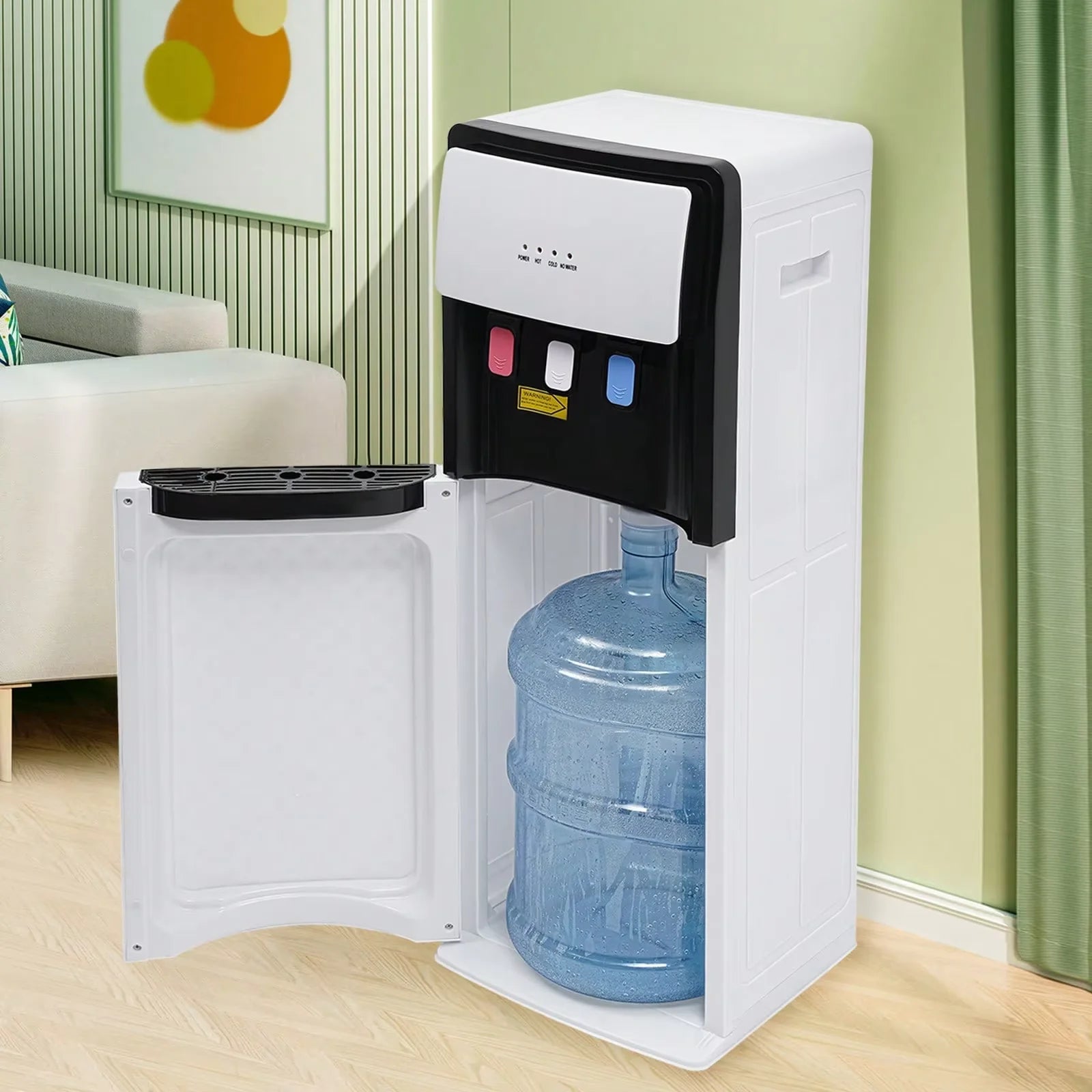Electric Hot and Cold Water Cooler Dispenser, Versatile Standing Bottom Loading Water Dispenser for Home Office, 110V US/220V EU