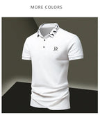 Summer men's POLO shirt fashionable ice silk quick drying short sleeved T-shirt solid color loose fitting business collar top