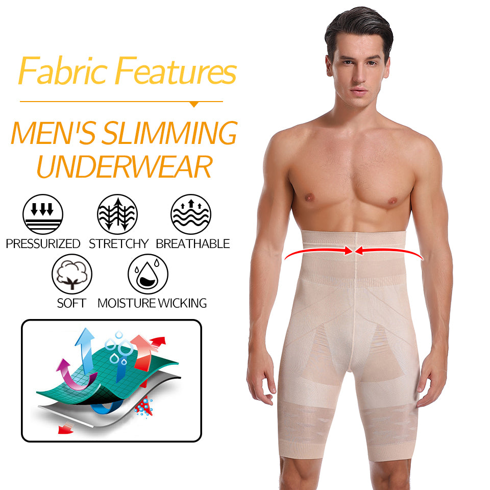 Men Body Shaper Tummy Control Shorts Shapewear Belly Girdle Boxer Briefs High Waisted Slimming Underwear Leg Compression Panties