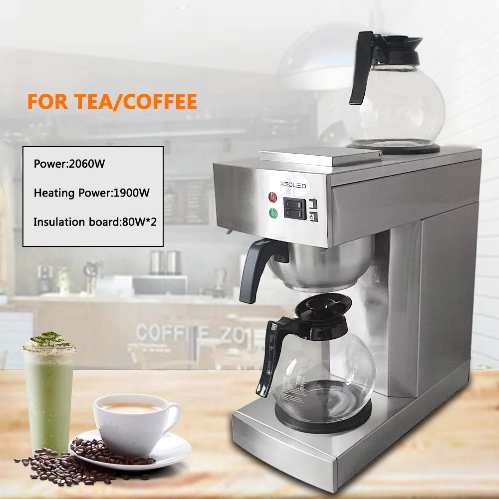 Commerical Coffee Tea Brewer Maker American Coffee Machine Hot Plate Full-Automatic With Coffee Pot Coffer Maker