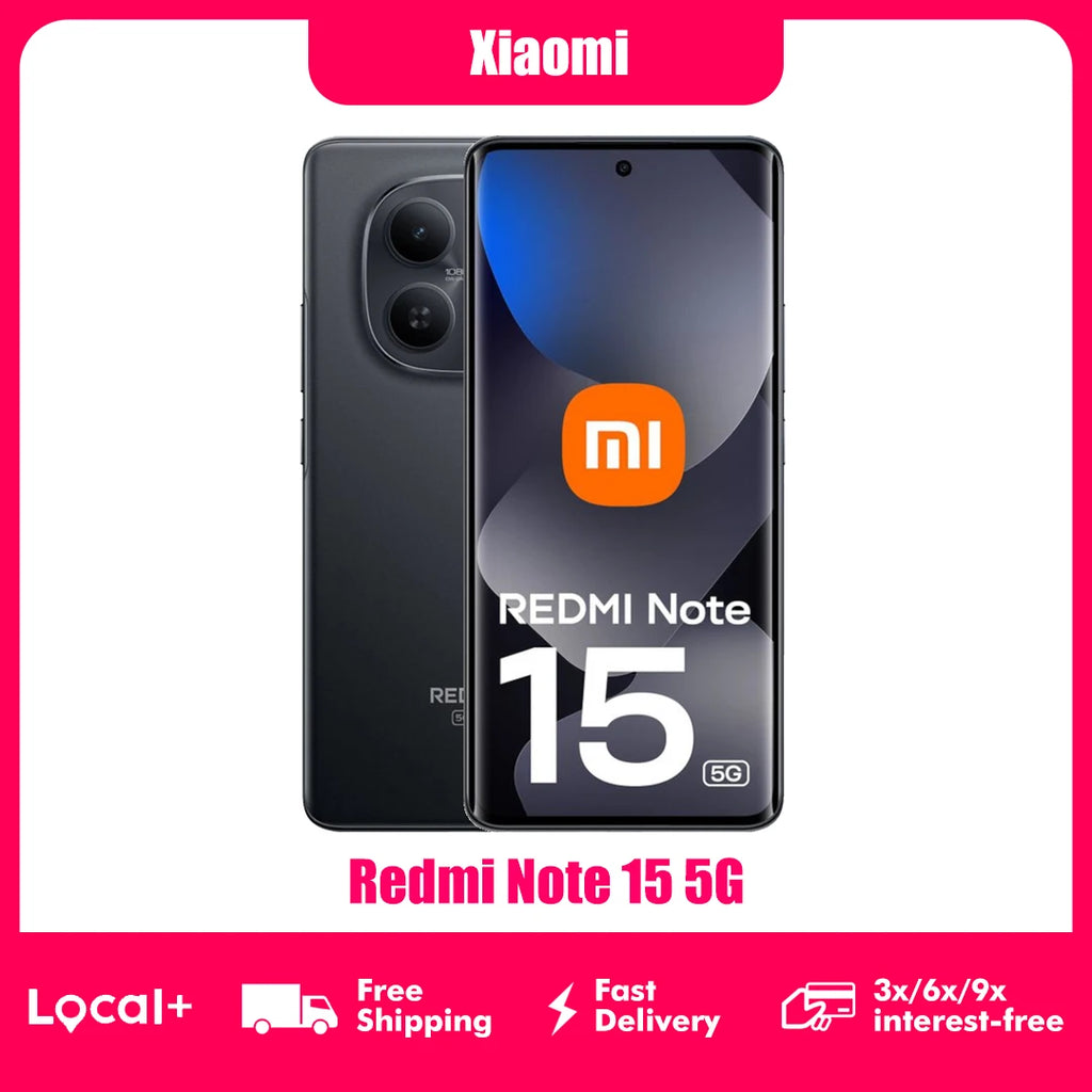Xiaomi Redmi Note 15 5G 8GB 256GB 6.77" FHD+ AMOLED Display Snapdragon 6 Gen 3 108MP Camera 5520mAh Battery without charger