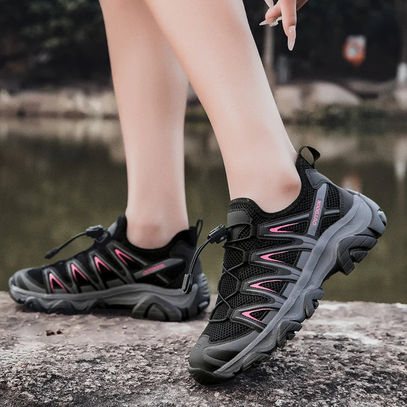 Women Summer Hiking Shoes Breathable Lightweight Outdoor Trekking Sneakers for Mountain Climbing
