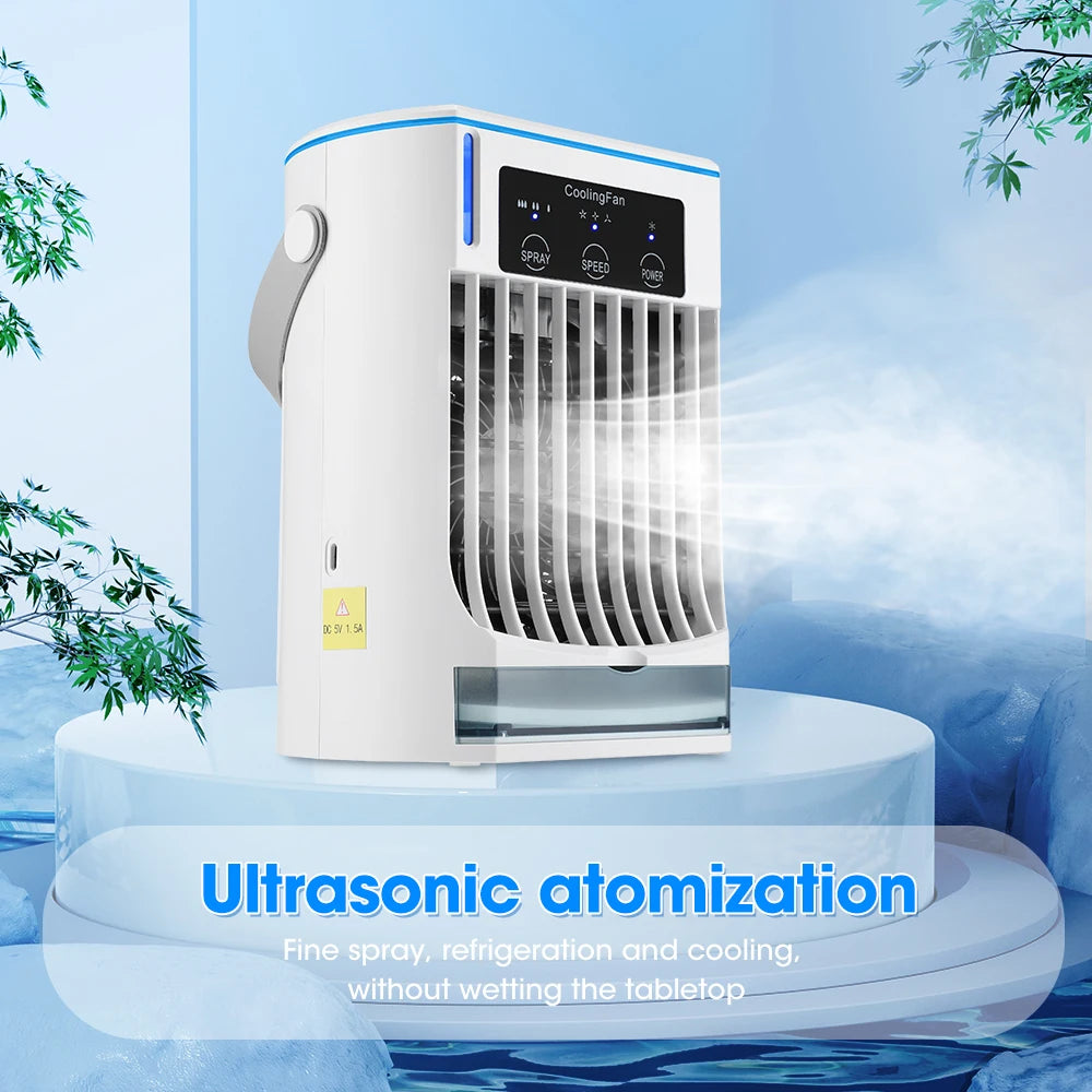 Mini Air Conditioner Air Cooler Fan Portable Water Cooling Fan Mobile Air Conditioning Fan For Room Office Cars