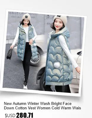 2026 New Winter Sleeveless Tank Top Women Down Jacket Puffer Parkas Hooded Padded Vests Loose Fit Female Fashion Casual Outwear