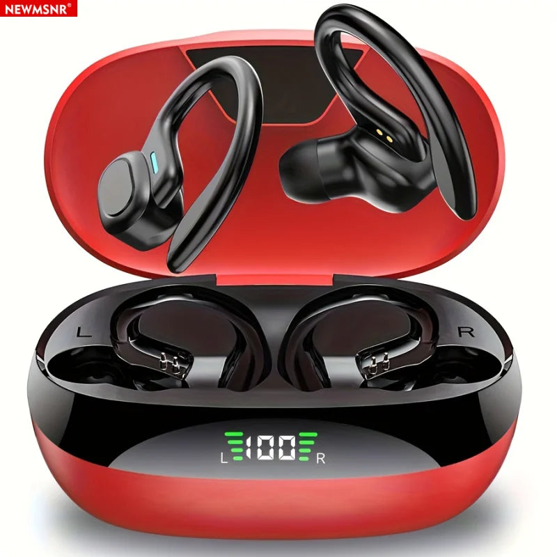 On-ear LED Display Headphones Noise Reduction Earphones Deep Bass Sports Gamer Wireless Bluetooth Headset Waterproof with HD Mic Main image