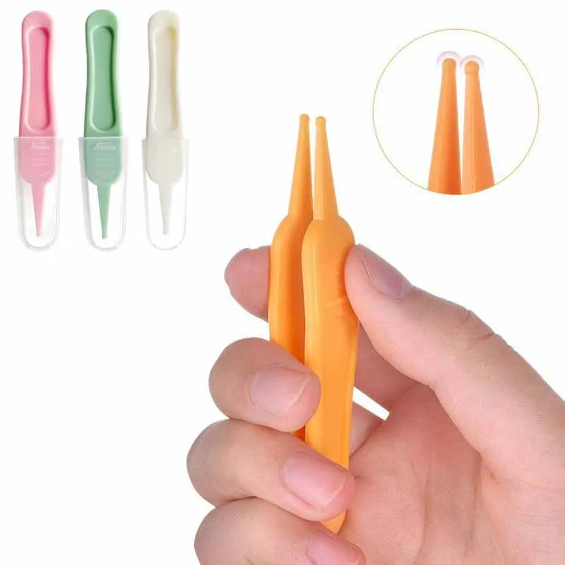 Baby Nose Cleaner Tool Toddler Nasal Cavity Care Supplies Kids Safety Tweezers Cleaning Forceps Baby Essentials Plastic Tweezers