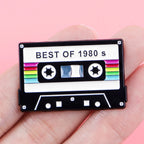 Retro 80s 90s Enamel Pins Vintage Cassette Tape Brooches Old School Lapel Pins for Backpacks Jewelry Gift For Friends
